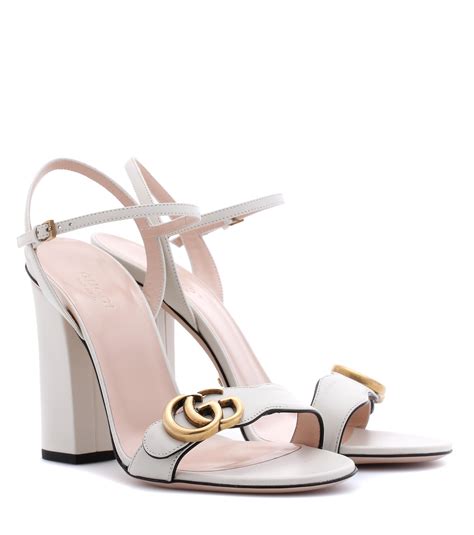 gucci marmont white heels|gucci black high heel sandals.